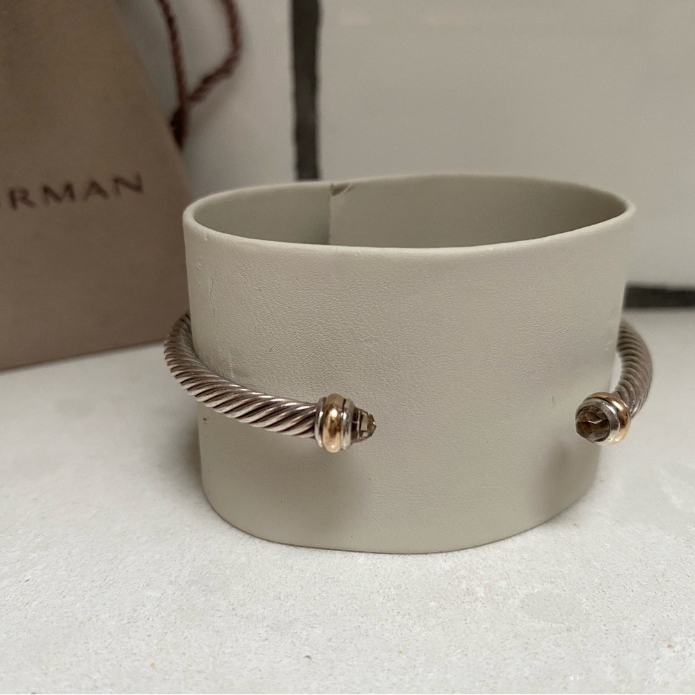Authentic David Yurman Cable Bracelet 4mm Rose Gold and Morganite, Medium
